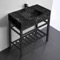 Modern Console Sink Vanity, Black Marble Style Sink, 32